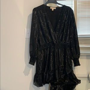 Micheal Kors long sleeve sheer black dress SZ XXL